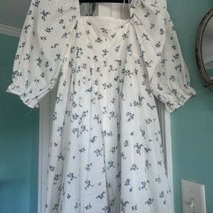 Altar'd State White and Blue Floral Dress